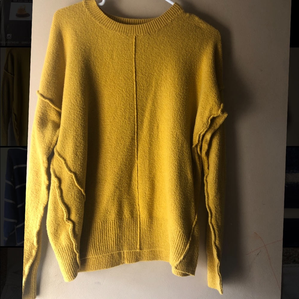 Mustard ruby moon oversized sweater